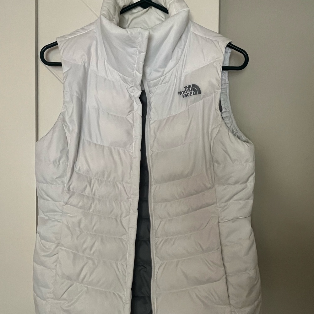 The North Face white puffer vest